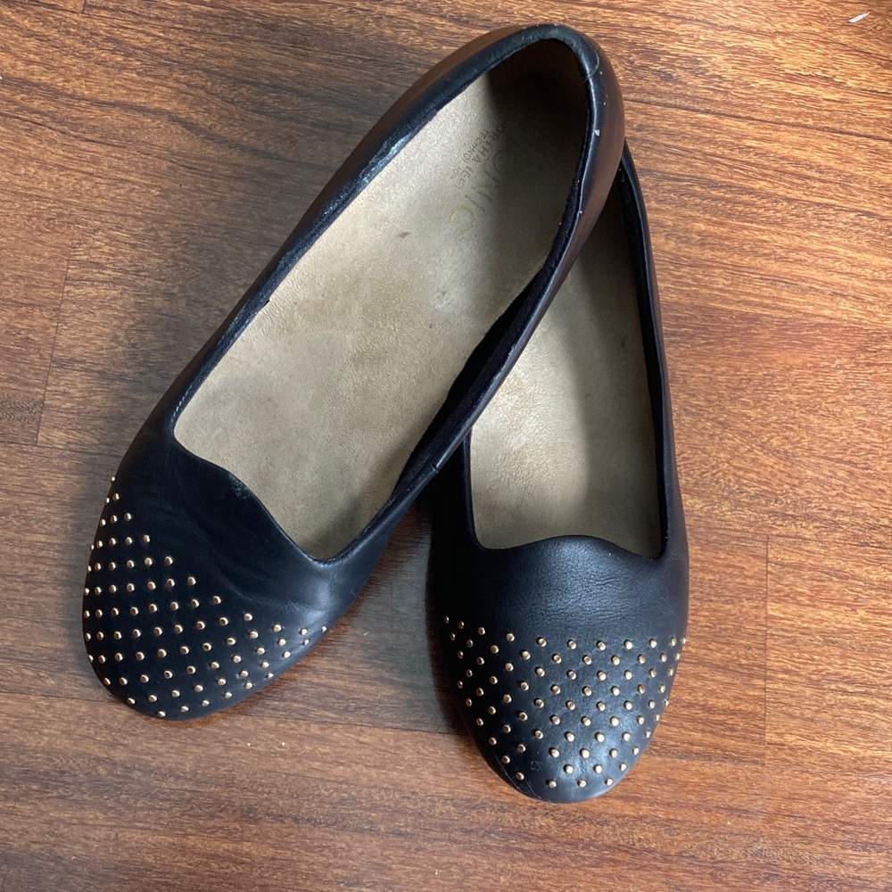 Vionic Black Studded Women's Ballet Flats Sz 10